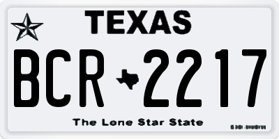 TX license plate BCR2217