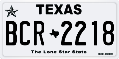 TX license plate BCR2218