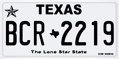 TX license plate BCR2219