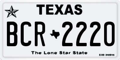 TX license plate BCR2220