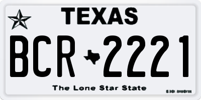TX license plate BCR2221