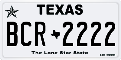 TX license plate BCR2222