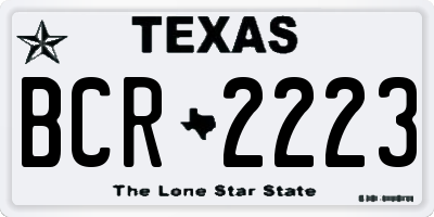 TX license plate BCR2223