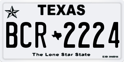 TX license plate BCR2224