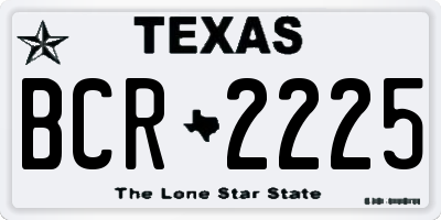 TX license plate BCR2225