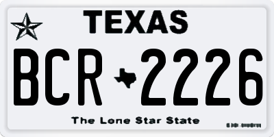 TX license plate BCR2226