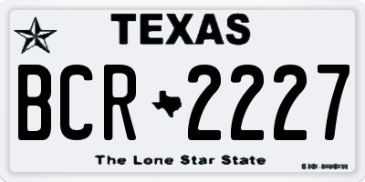 TX license plate BCR2227