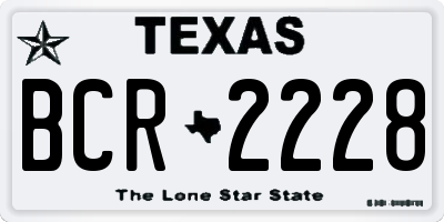 TX license plate BCR2228