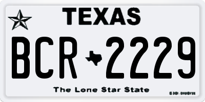 TX license plate BCR2229