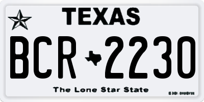 TX license plate BCR2230