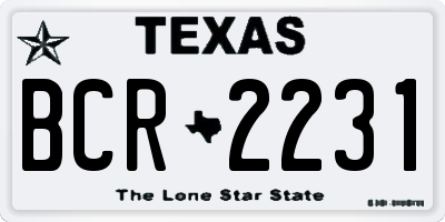 TX license plate BCR2231