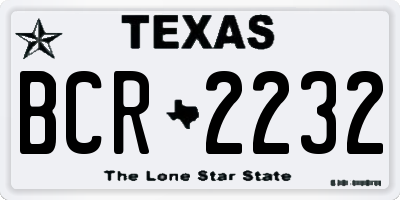 TX license plate BCR2232