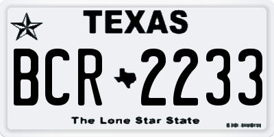 TX license plate BCR2233
