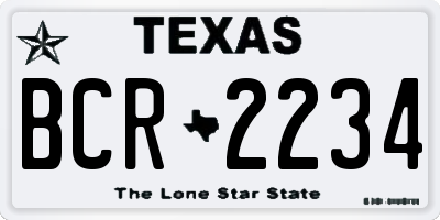 TX license plate BCR2234
