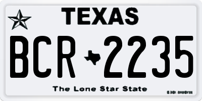 TX license plate BCR2235