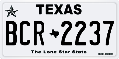TX license plate BCR2237