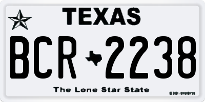 TX license plate BCR2238