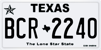 TX license plate BCR2240