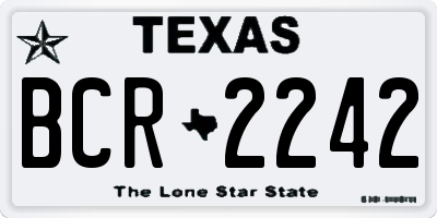 TX license plate BCR2242