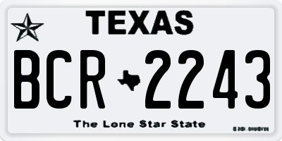 TX license plate BCR2243