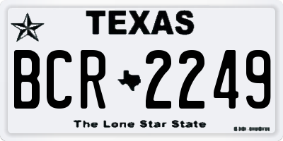TX license plate BCR2249