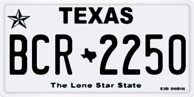 TX license plate BCR2250