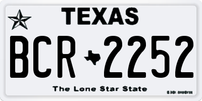 TX license plate BCR2252