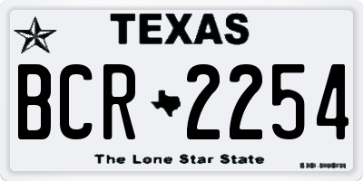 TX license plate BCR2254