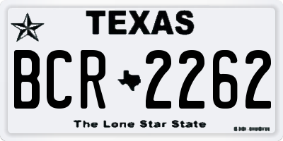 TX license plate BCR2262