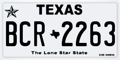 TX license plate BCR2263