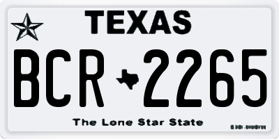 TX license plate BCR2265