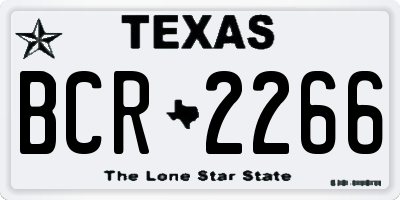 TX license plate BCR2266