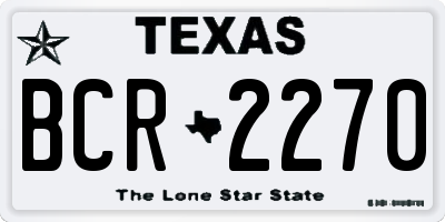TX license plate BCR2270