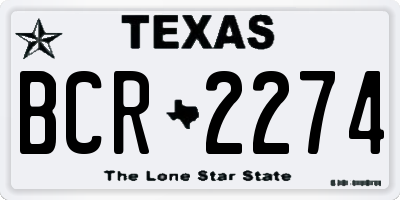 TX license plate BCR2274
