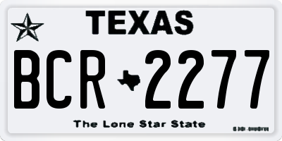 TX license plate BCR2277