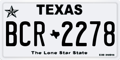 TX license plate BCR2278