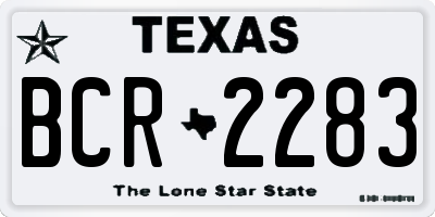 TX license plate BCR2283