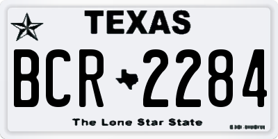 TX license plate BCR2284