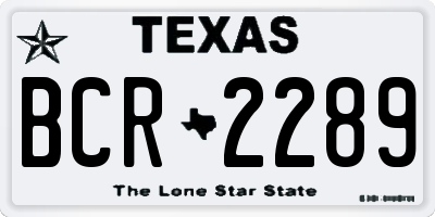 TX license plate BCR2289