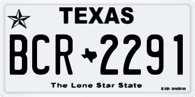 TX license plate BCR2291