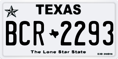 TX license plate BCR2293
