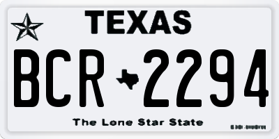 TX license plate BCR2294