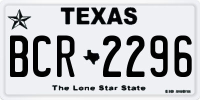 TX license plate BCR2296