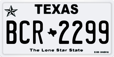 TX license plate BCR2299