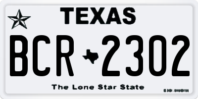 TX license plate BCR2302