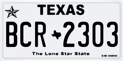 TX license plate BCR2303