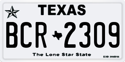 TX license plate BCR2309