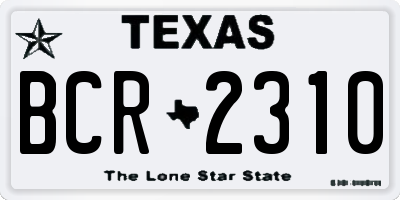 TX license plate BCR2310