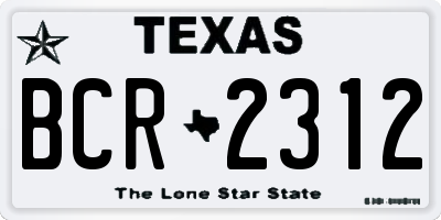 TX license plate BCR2312