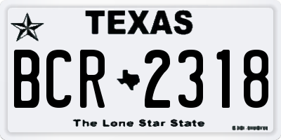 TX license plate BCR2318